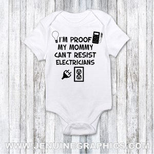 mommy loves electricians - Baby gift idea - Funny baby gift - Electrician baby gift - baby shower gift - gift for an electrician