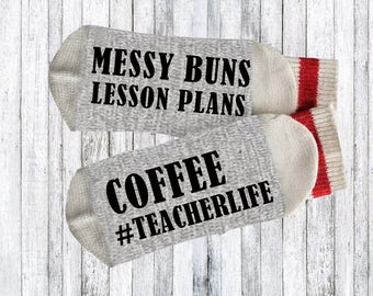 Teachers gift - gift for teacher - teacher socks - Funny socks - Novelty Socks - Words on socks - text on socks - custom socks