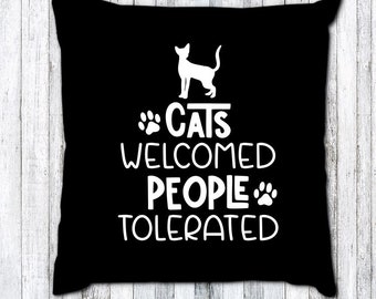Funny Pillow - cat lover gift - cat owner present - throw pillow cover - crazy cat lady gift - cat pillow - house warming gift -