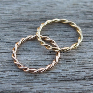 750/- yellow gold cord ring 2 mm