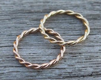 750/- yellow gold cord ring 2 mm