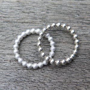Anillo de bola Anillo de apilamiento de plata 925 3 mm brillante