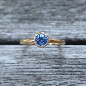 585 gold ring 2 mm with sapphire sapphire engagement ring