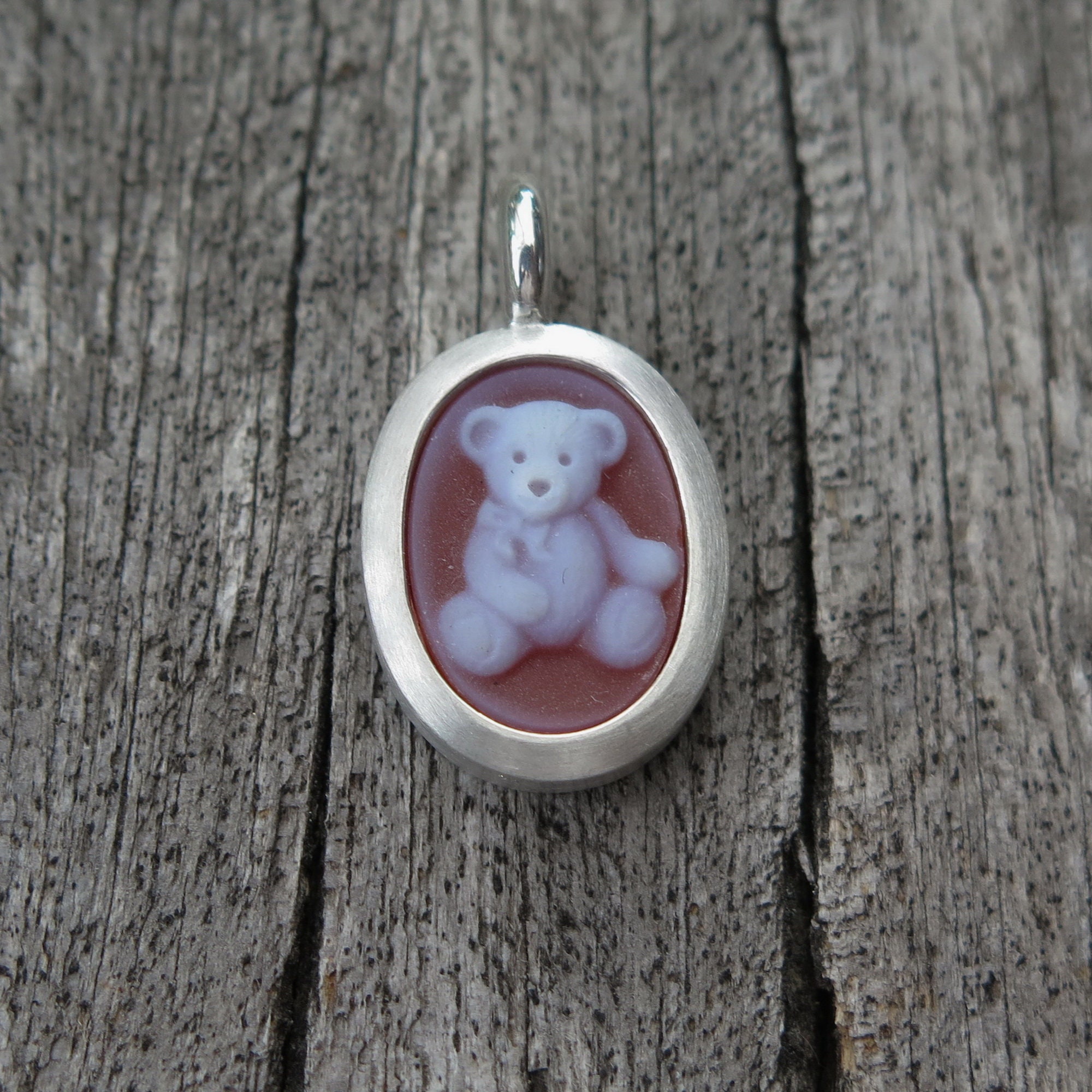 925 Silver Pendant With Teddy Bear Gemme on Pearl Chain Unique Goldsmith\'s  Work Master\'s Work - Etsy