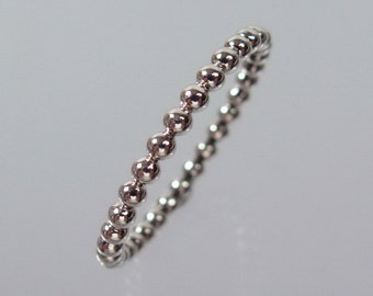 Ball ring 925 Silver stacking ring 2 mm