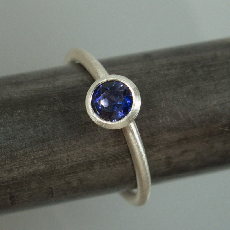 1 stacking ring ring 925 Silver of blue Iolite Wassersafir can be combined