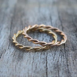 750/- rose gold cord ring 2 mm