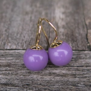 Earrings 750 gold with heterosite ball masterwork goldsmith&#39;s work handmade