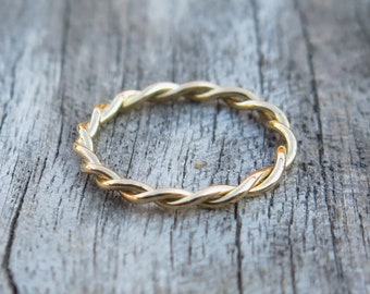 750/- yellow gold cord ring 2 mm