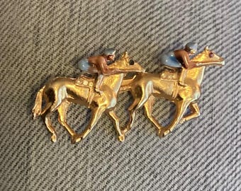 BSK my fair lady brooch pin. equestrian. vintage.
