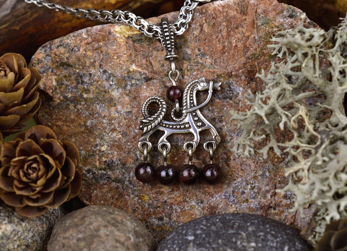 Northern charm Pendant Solar Horse. Handmade Pagan Etsy