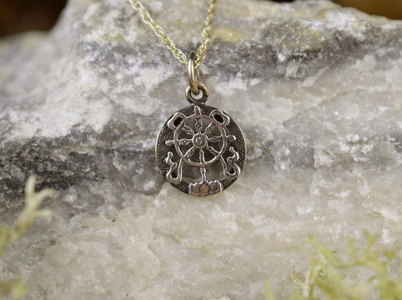 Dharmachakra Handmade Pendant. Dharma Wheel. Buddha Wheel. Etsy