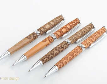 Meaningful gift! Unique handmade wooden pen with lace motif