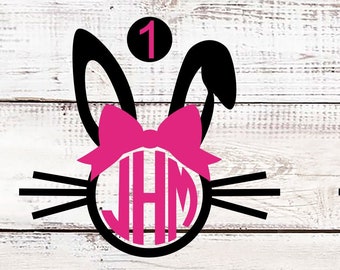 Easter Bunny Monogram Decal