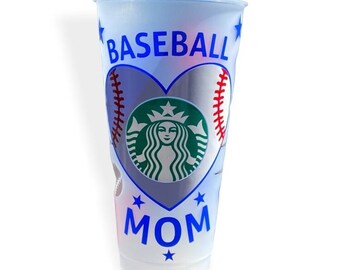 Baseball Mom Starbucks Venti Cold Cup/ Baseball Cup/ Reusable