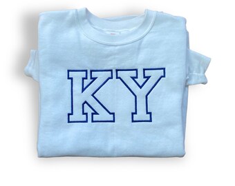 Your State Abbreviation Embroidered Sweatshirt, Kentucky Sweatshirt,  University of Kentucky Shirt, Embroidery