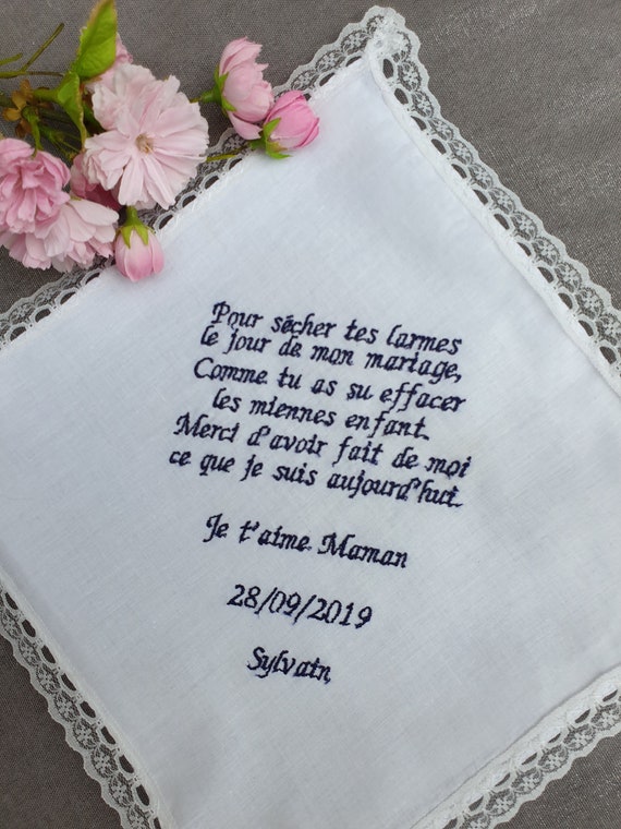 Personnalisé Femmes Dentelle Mouchoir tout message peut être Ajouté.