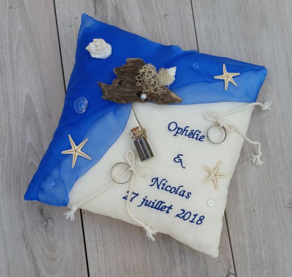 Sea Theme Wedding Ring Bearer Pillow Custom Royal Blue Etsy