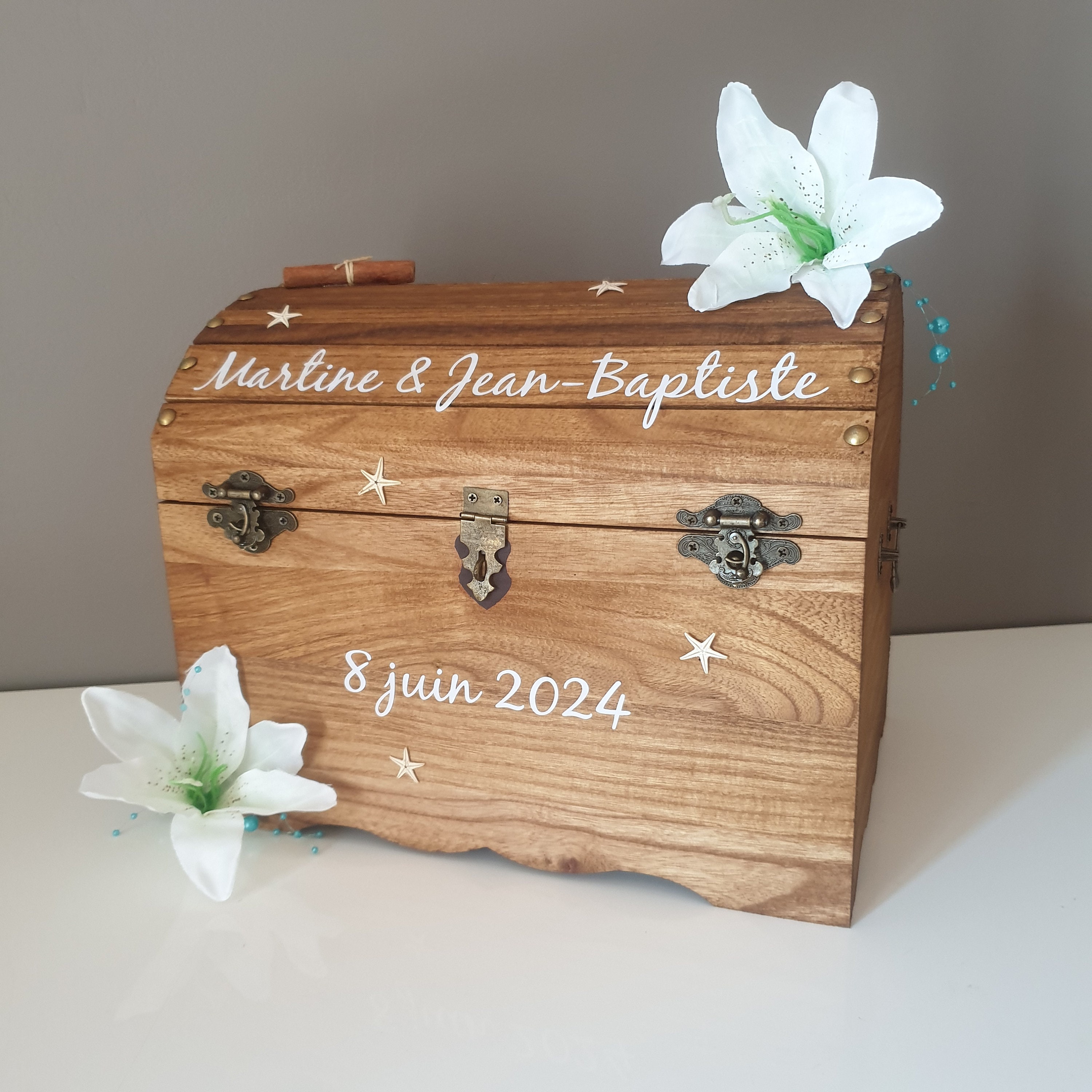 Coffre En Bois Nagina International Avec Cadran Solaire Et Ancre - Décor Maritime Pirate