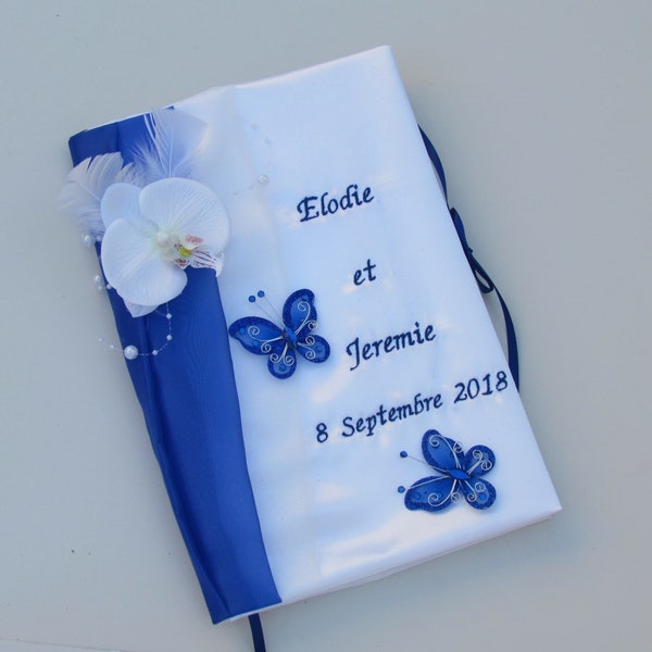 Hochzeitsgästebuch, königsblau, weiß, Notizbuch, personalisiert, Saperlipopette Creation