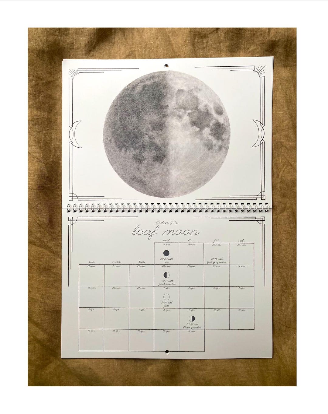 2026 Lunar Wall Calendar - US Version - Hand Drawn by Artist - Etsy