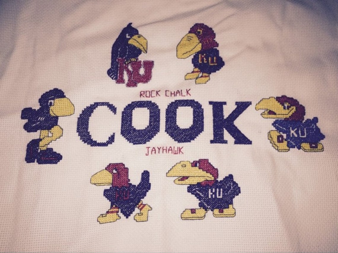 Kansas Jayhawks Evolution Custom Name Crosstitch Etsy