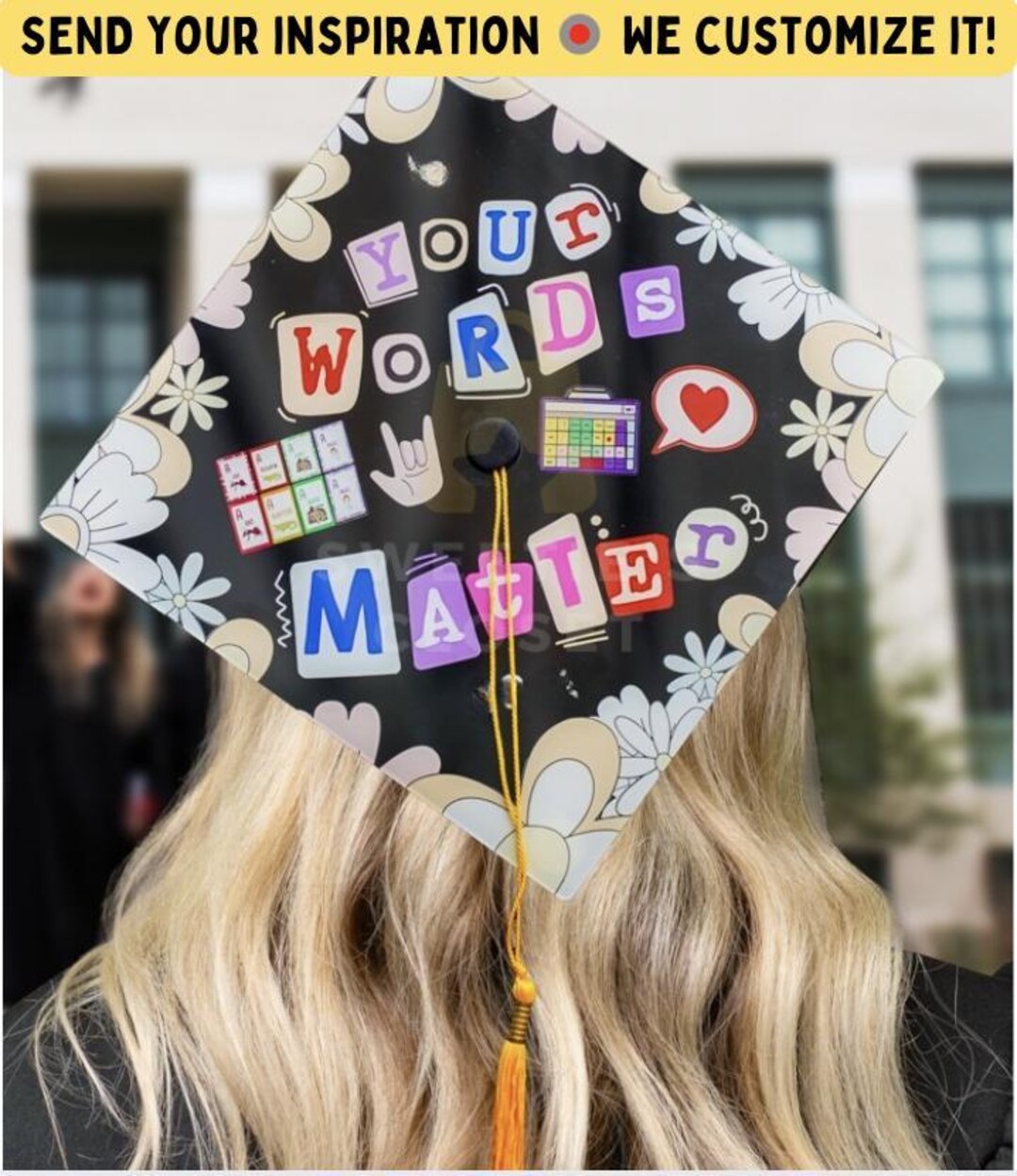 Custom Graduation Cap Acrylic Topper Your Design Inspiration Photo ...