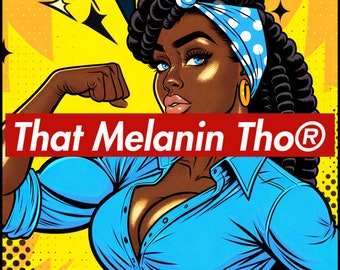 Black Woman Pop Art Digital Art | African American Beautiful Women WOW Pop Art | Afro Rosie The Riveter Art | Digital Download ONLY