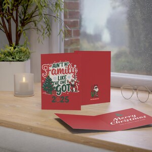 Biglietti di Natale per la famiglia di Babbo Natale nero, set di cancelleria per le feste, confezione di biglietti, collezione di biglietti di Natale di Babbo Natale nero (1, 10, 30 o 50)