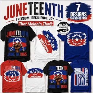 ジューンティーンス1865シャツ 公式ジューンティーンス国旗カラー 黒人経営企業 フリーダムデーTシャツ ジューンティーンス祝賀 7種類のデザインオプション 全サイズ
