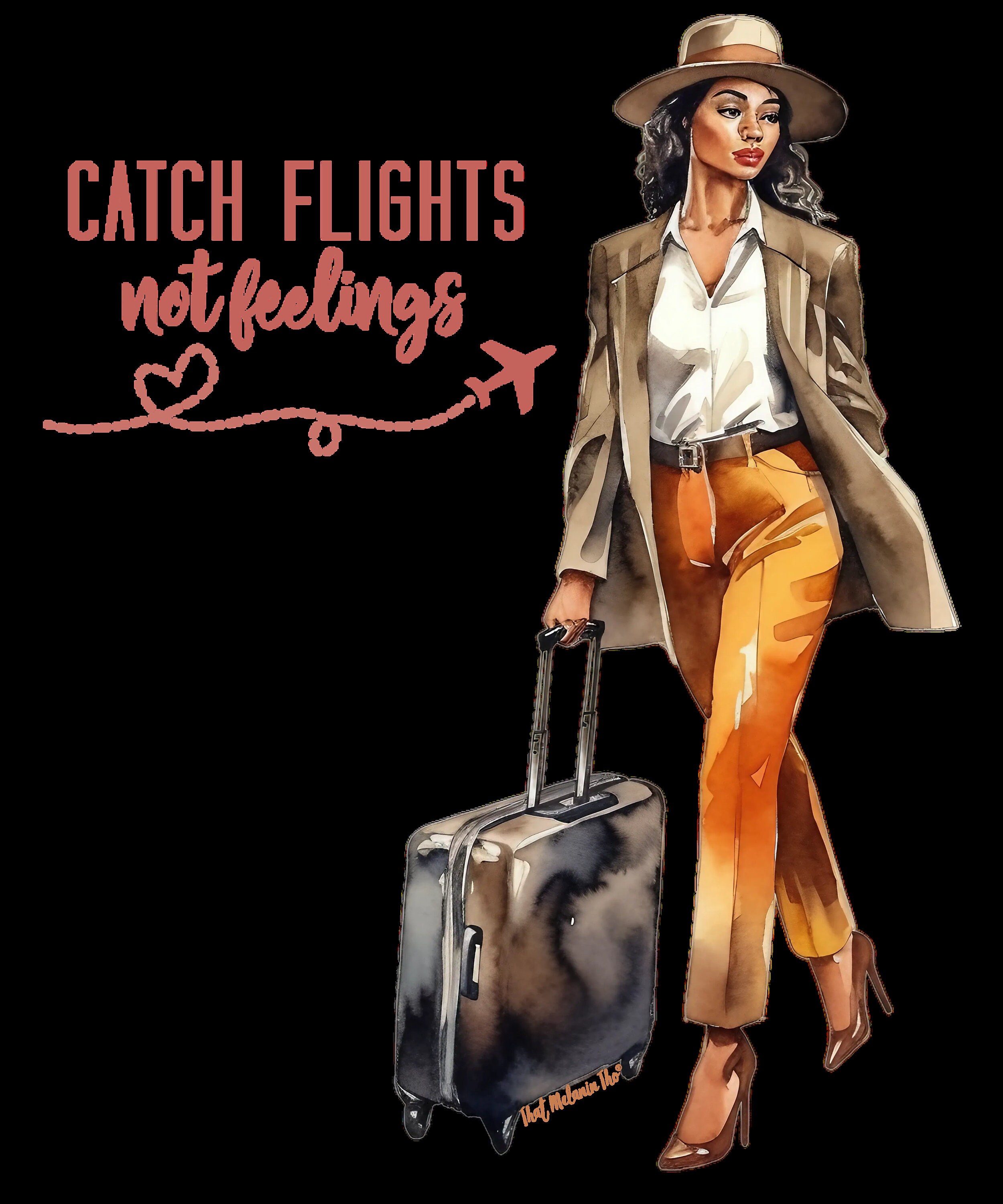 Catch Flights Not Feelings Digital Download Black Woman Etsy