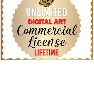 Unlimited Commercial License POD Commercial License for Digital Art Downloads