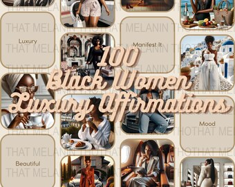 Luxury Black Women Affirmations: Vision Board Art (Digital Download)
