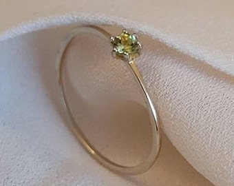 Genuine AAA peridot Ring • Gold Peridot Ring •Peridot Ring• August Birthstone Ring• Gifts for Her• August Birthday Gift•