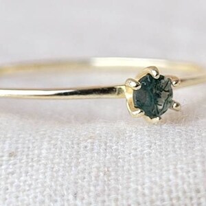 Moss Agate Ring • Moss Agate Jewellery• Agate  Ring • Gold Gemstone Ring • Valentine's Gifts for her • Birthday Gifts for Her