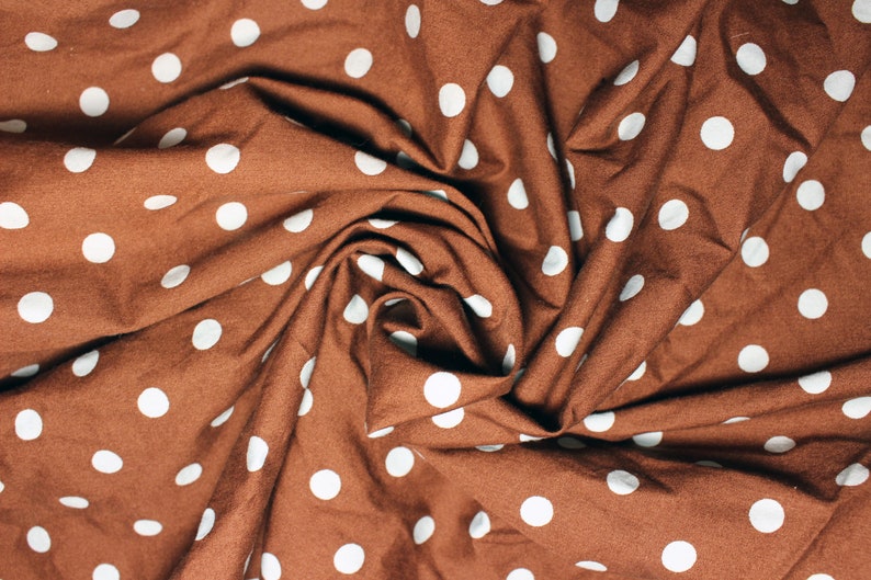 shirt fabric Robert Kaufman Fabric Pimatex Basics Aqua Polka Dots on Brown #BKT6001 BTY by the yard dress fabric pima cotton fabric