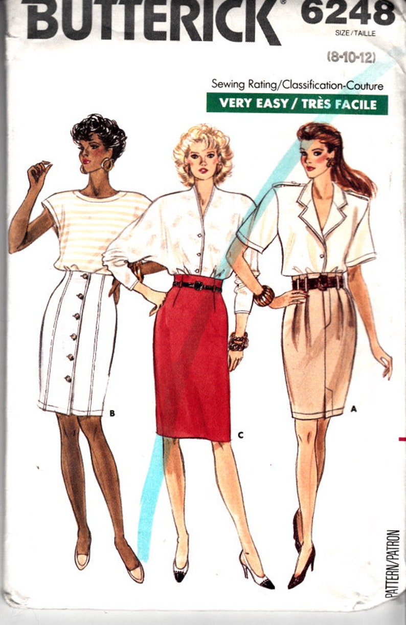 1950 Wiggle High Waist Skirt Vintage Sewing Pattern VTG 10 12 14 16 18 20 22 24