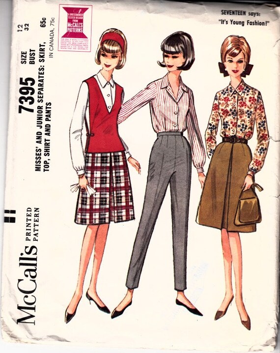 Mccalls 7395 Size 12 Bust 32 60s Clothing Mod Clothing Etsy