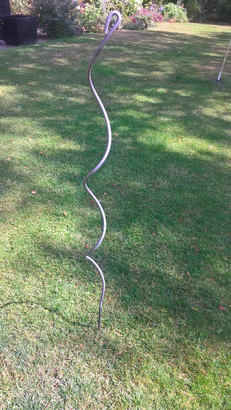 5 Tall Handmade 'Safe Top' Solid Steel Plant Stakes / Plant Supports in 8mm Solid Bar image 2