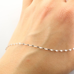14K White Gold Twisted Sparkle Chain Necklace, Minimalist White Gold Chain, Gold Pendant Chain, Delicate White Gold Chain, Sparkle Chain