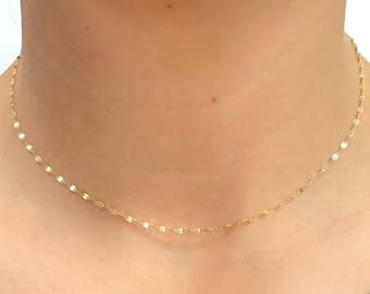 KLKE 14K Gold Necklaces for Women Dainty Choker Necklace Gift Black Onyx Round Pendant Stainless Steel Necklaces for Girls
