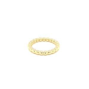 14K Gold Bead Ring: Dainty Stackable Band