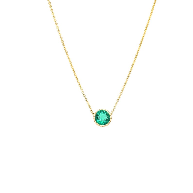 Emerald Necklace 14K Gold Emerald Bezel Necklace May Emerald - Etsy