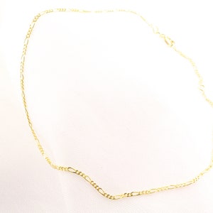 14K Fine Gold Figaro Anklet, Adjustable 9/10 Length, Summer Jewelry ...