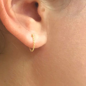 Ball & Chain Earrings, Chain Earrings, Gold Earrings, Gold Studs, Chain Hoop Earrings, Dainty Gold Earrings, 14K Gold Everyday Gold Earrings