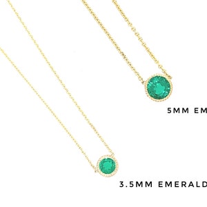 Emerald Necklace, 14K Gold Emerald Bezel Necklace, Delicate Birthstone Necklace, Birthstone Jewelry, May Birthstone, Gift for her image 8