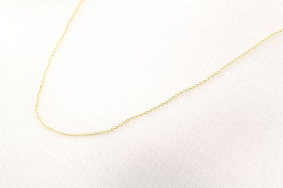 14K 0.6mm Cable Chain Rolling Simple Link Necklace 18 Yellow Gold