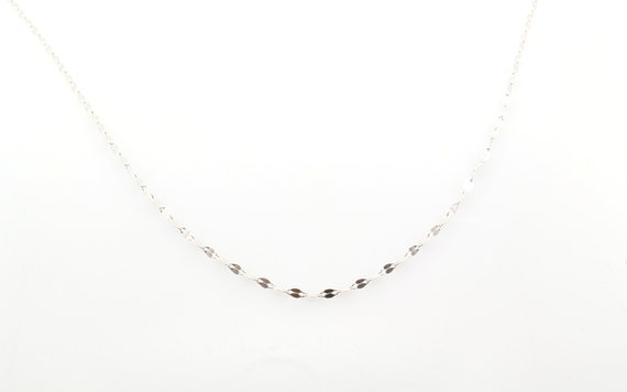 14K White Gold Twisted Sparkle Chain Necklace Minimalist White