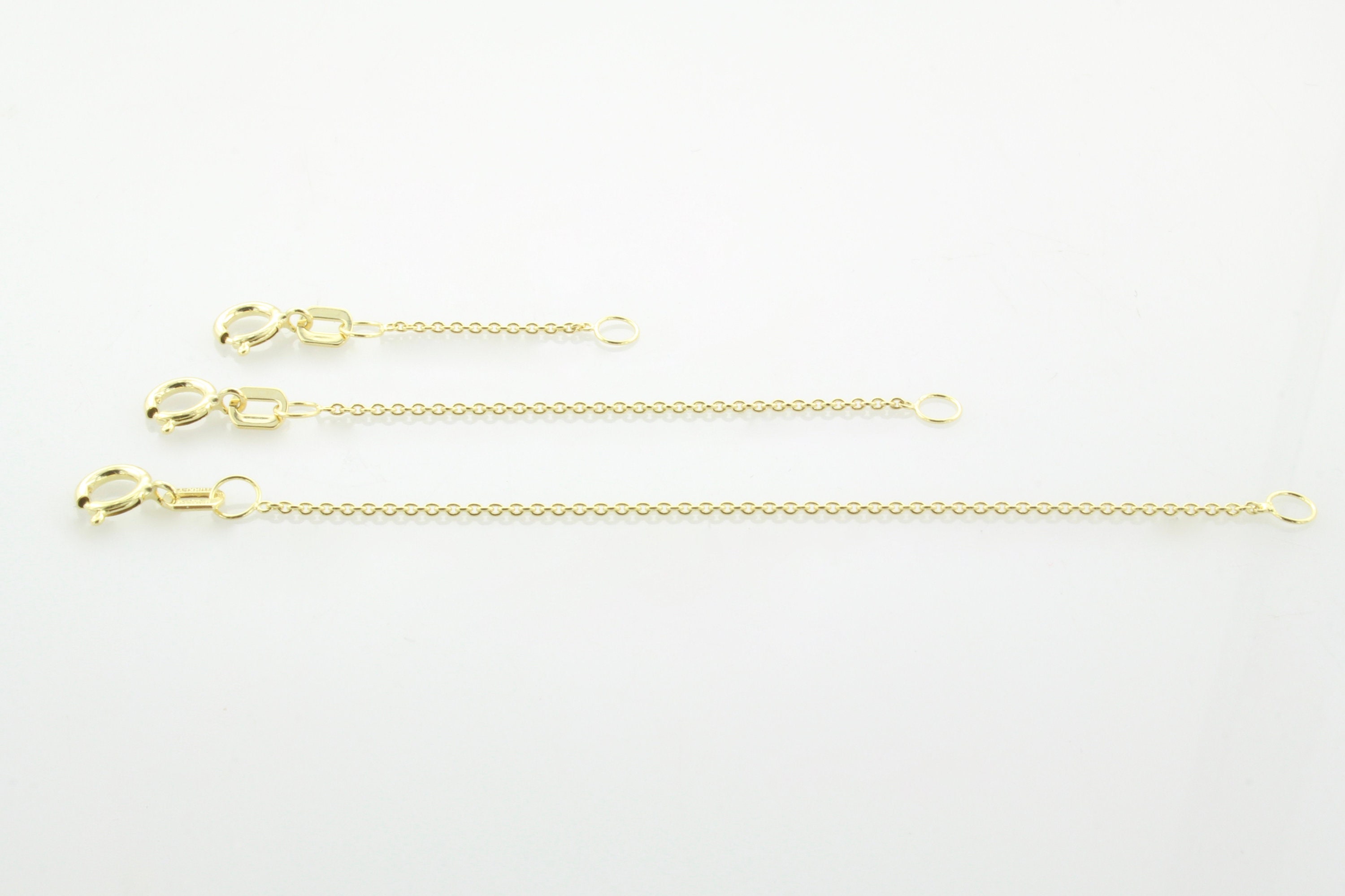 14K Solid Gold Necklace/Bracelet Chain Extender, Gold Chain Extender, Adjustable Lengths, 14K Gold Chain, Yellow Gold, BrookeMicheleDesigns