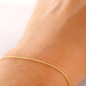 Cable Link Chain Bracelet, Everyday Bracelet, Thin Gold Bracelet, Dainty Bracelet, Gold Chain Bracelet, 14K Gold Bracelets for Women, Gifts